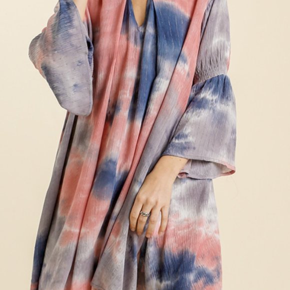 Umgee Tie Dye Bell Sleeve Dress - Picture 4 of 4